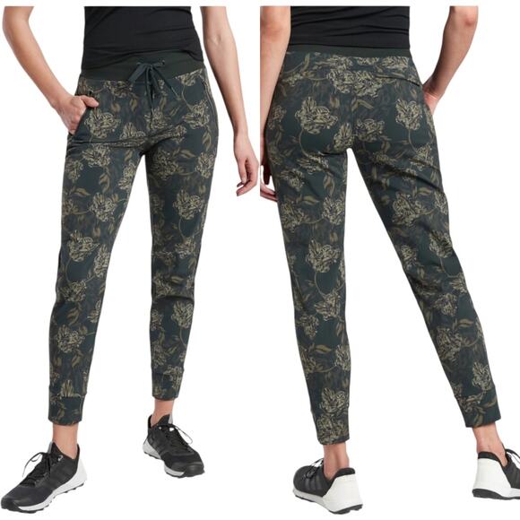 NWOT  Athleta Trekkie North Printed Jogger Terra Firma Olive Green Print Size 6T - Picture 1 of 11